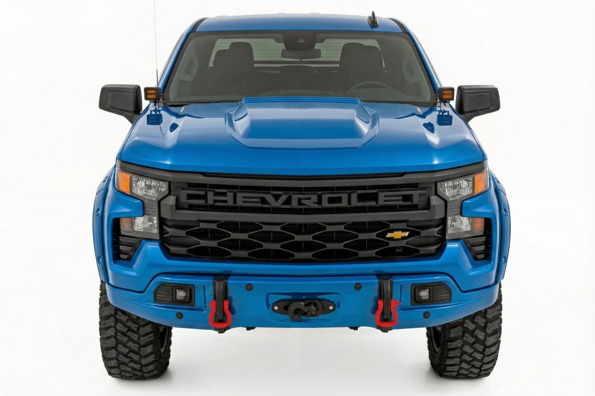 Chevrolet Silverado 1500 Bumper - Front - Rough Country - FXS - North Sky Blue - '23-'26